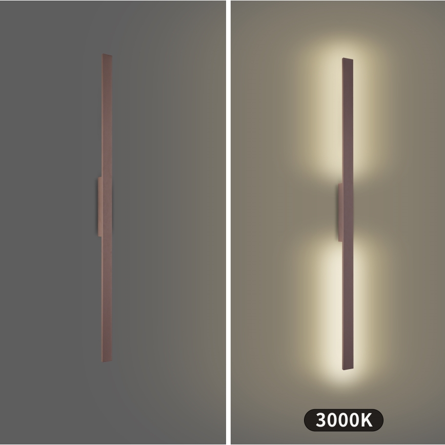 Brilagi - LUNA LED Outdoor Wall Light LED/24W/230V 3000K IP65 100 cm Brown CRI 90
