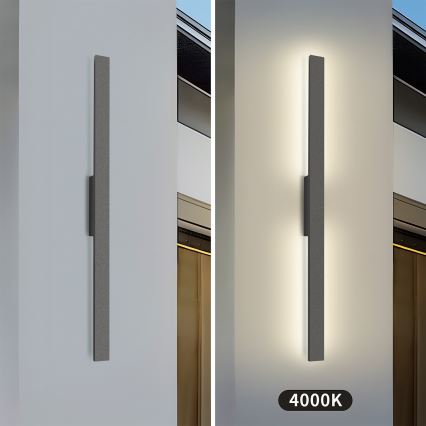 Brilagi - LUNA LED Outdoor Wall Light, 24W, 230V, 4000K, IP65, 100 cm, Anthracite, CRI 90
