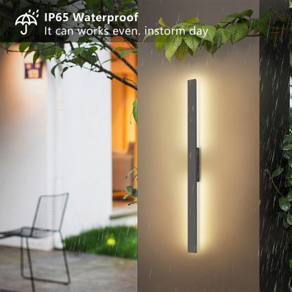 Brilagi - LUNA LED Outdoor Wall Light, 24W, 230V, 4000K, IP65, 100 cm, Anthracite, CRI 90