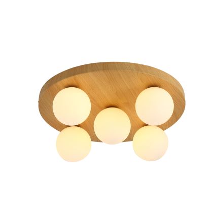 Brilagi - LUND WOOD Ceiling Light 5xG9/9W/230V Ø 40 cm Rubberwood