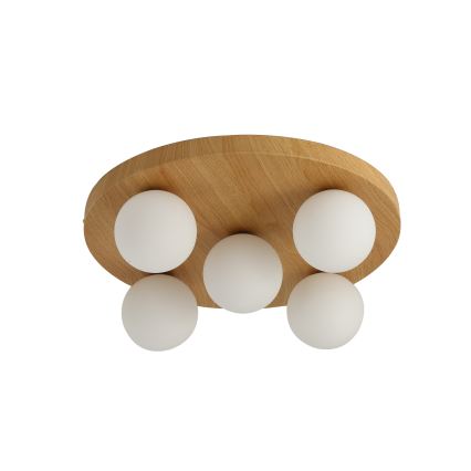 Brilagi - LUND WOOD Ceiling Light 5xG9/9W/230V Ø 40 cm Rubberwood