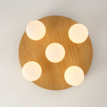 Brilagi - LUND WOOD ceiling light 5xG9/9W/230V, Ø 40 cm, wood