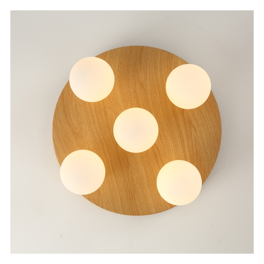 Brilagi - LUND WOOD ceiling light 5xG9/9W/230V, Ø 40 cm, wood