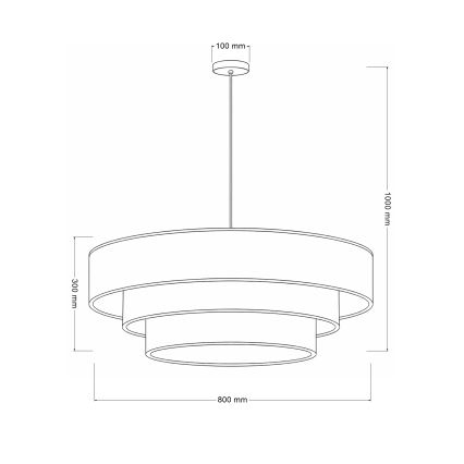 Brilagi - LUNETA cable-hung pendant lamp 3xE27/60W/230V, Ø 80 cm, cream/gold