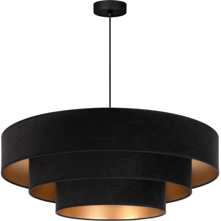 Brilagi - LUNETA Cable Pendant Lamp 3xE27/60W/230V Ø 80 cm Black/Gold