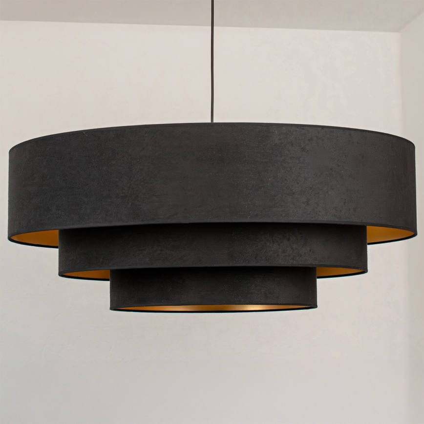 Brilagi - LUNETA Cable Pendant Lamp 3xE27/60W/230V Ø 80 cm Black/Gold