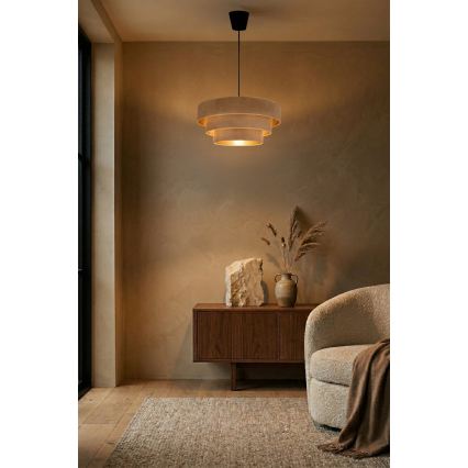 Brilagi - LUNETA cable pendant light 1x E27/60W/230V Ø 40 cm beige/gold