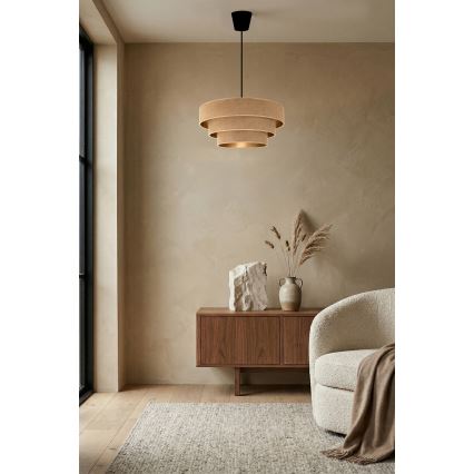 Brilagi - LUNETA cable pendant light 1x E27/60W/230V Ø 40 cm beige/gold
