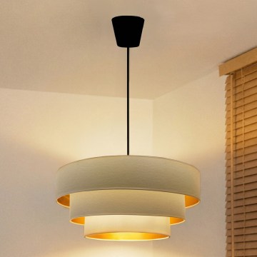 Brilagi - LUNETA Cable Pendant Light 1xE27/60W/230V Ø 40 cm Cream/Gold