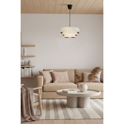 Brilagi - LUNETA Cable Pendant Light 1xE27/60W/230V Ø 40 cm Cream/Gold