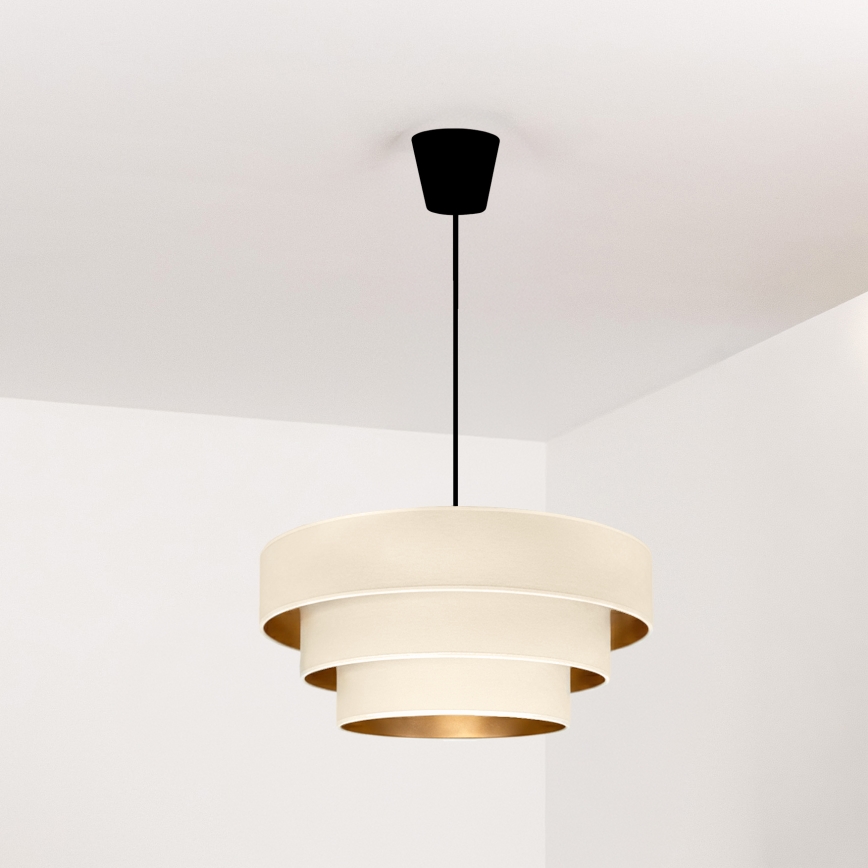 Brilagi - LUNETA Cable Pendant Light 1xE27/60W/230V Ø 40 cm Cream/Gold