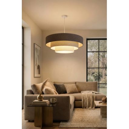 Brilagi - LUNETA Cable Pendant Light, 3xE27/60W/230V, Ø 80 cm, Grey/Cream/White