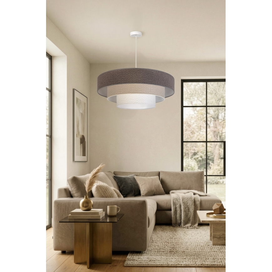 Brilagi - LUNETA Cable Pendant Light, 3xE27/60W/230V, Ø 80 cm, Grey/Cream/White