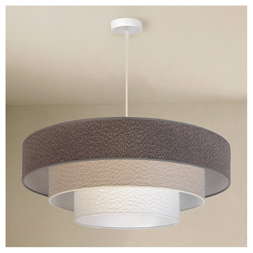 Brilagi - LUNETA Cable Pendant Light, 3xE27/60W/230V, Ø 80 cm, Grey/Cream/White