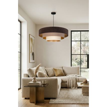 Brilagi - LUNETA cable-suspended pendant lamp, 3xE27/60W/230V, Ø 80 cm, brown/beige/cream