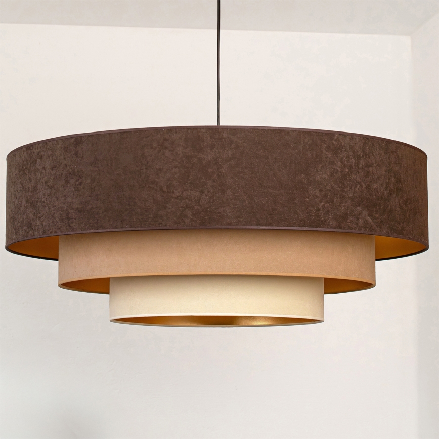 Brilagi - LUNETA cable-suspended pendant lamp, 3xE27/60W/230V, Ø 80 cm, brown/beige/cream