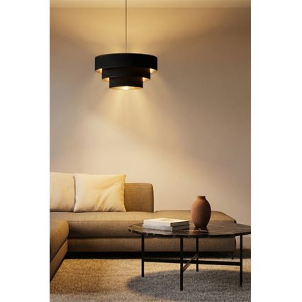 Brilagi - LUNETA cable-suspended pendant light 1xE27/60W/230V Ø 40 cm black/gold
