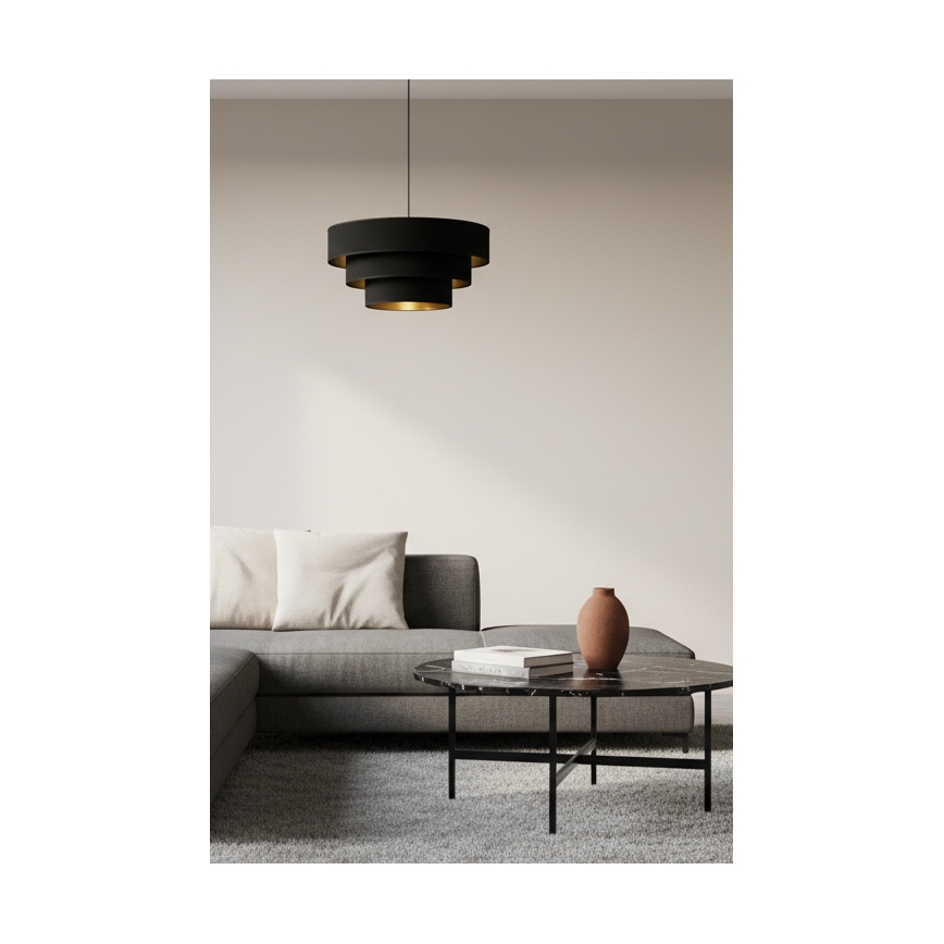 Brilagi - LUNETA cable-suspended pendant light 1xE27/60W/230V Ø 40 cm black/gold