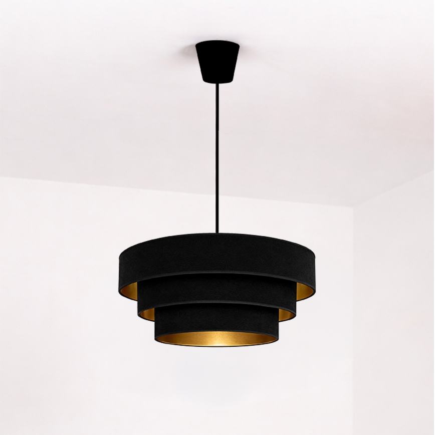 Brilagi - LUNETA cable-suspended pendant light 1xE27/60W/230V Ø 40 cm black/gold