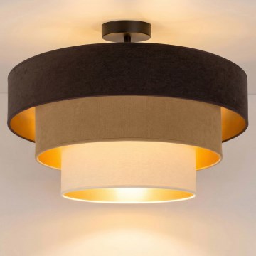 Brilagi - LUNETA Flush-mount Chandelier 1xE27/60W/230V Ø 40 cm brown/beige/cream