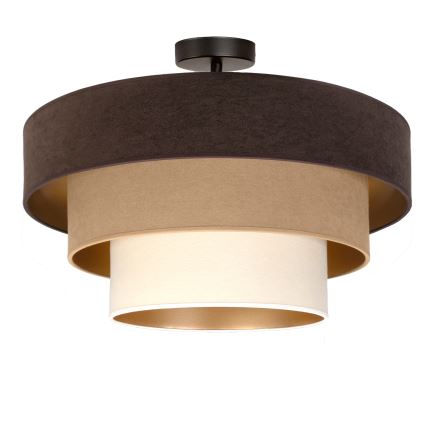 Brilagi - LUNETA Flush-mount Chandelier 1xE27/60W/230V Ø 40 cm brown/beige/cream