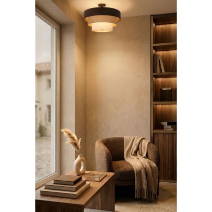 Brilagi - LUNETA Flush-mount Chandelier 1xE27/60W/230V Ø 40 cm brown/beige/cream