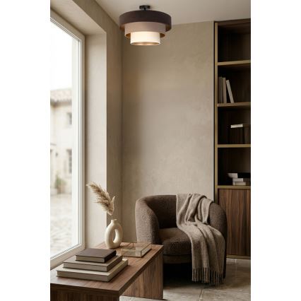 Brilagi - LUNETA Flush-mount Chandelier 1xE27/60W/230V Ø 40 cm brown/beige/cream