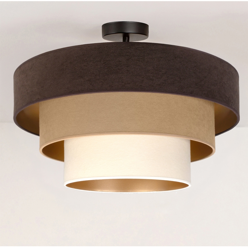 Brilagi - LUNETA Flush-mount Chandelier 1xE27/60W/230V Ø 40 cm brown/beige/cream