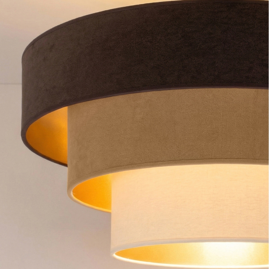 Brilagi - LUNETA Flush-mount Chandelier 1xE27/60W/230V Ø 40 cm brown/beige/cream