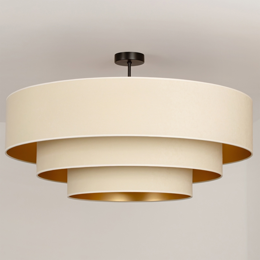Brilagi - LUNETA Flush-mount Chandelier 3xE27/60W/230V, Ø 80 cm, Cream/Gold