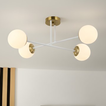 Brilagi - MALIVA Flush-mount ceiling light 4xE14/15W/230V gold/white