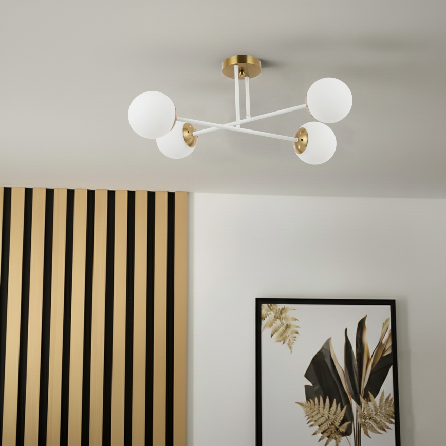 Brilagi - MALIVA Flush-mount ceiling light 4xE14/15W/230V gold/white