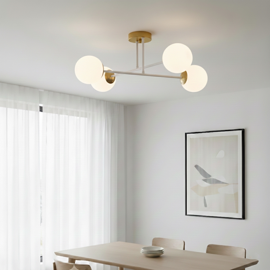 Brilagi - MALIVA Flush-mount ceiling light 4xE14/15W/230V gold/white