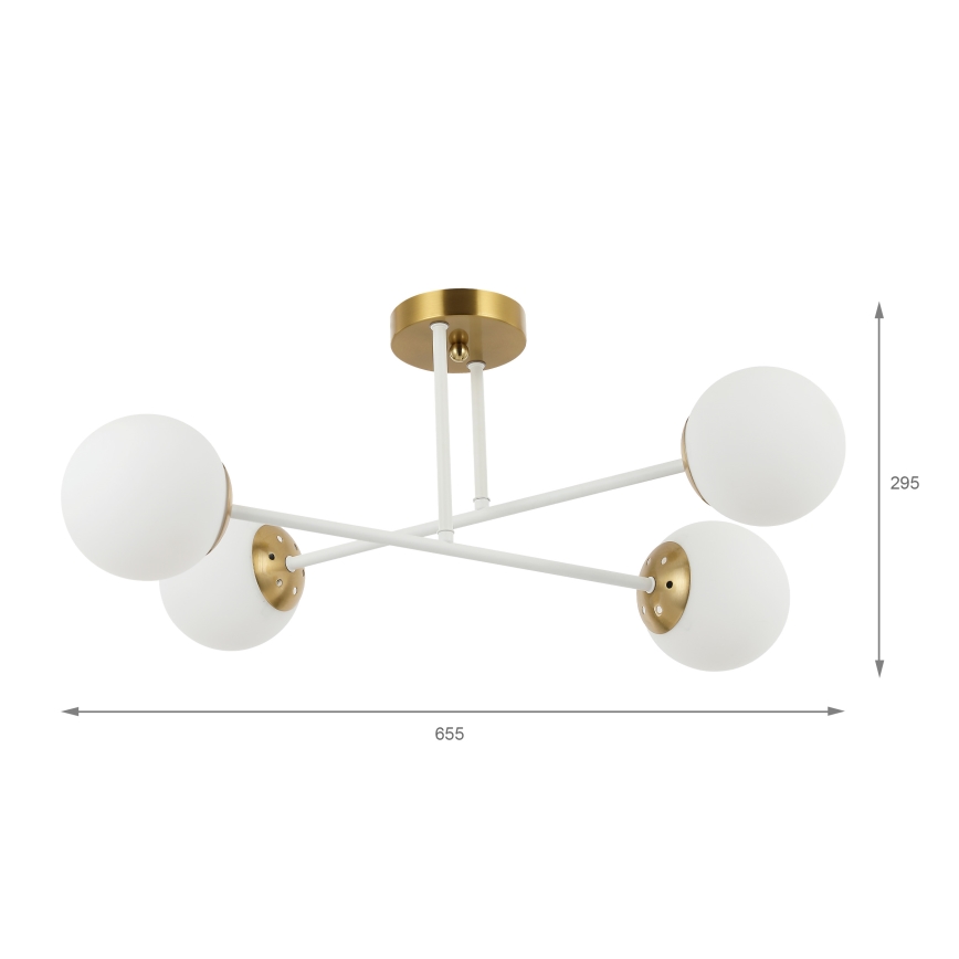 Brilagi - MALIVA Flush-mount ceiling light 4xE14/15W/230V gold/white