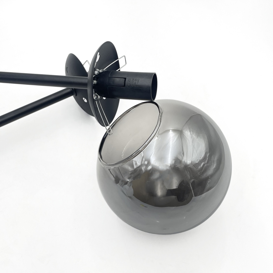 Brilagi - MALIVA Flush-Mount Chandelier 4xE14/15W/230V Black/Smoked