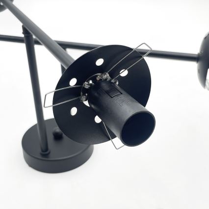 Brilagi - MALIVA Flush-Mount Chandelier 4xE14/15W/230V Black/Smoked