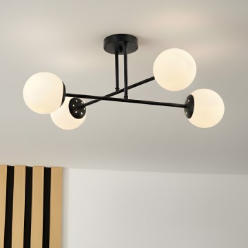 Brilagi - MALIVA Flush-Mount Chandelier 4xE14/15W/230V Black/White