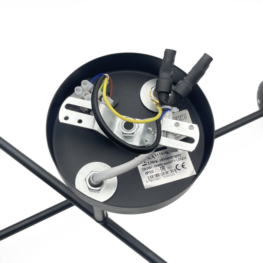 Brilagi - MALIVA Flush-Mount Chandelier 4xE14/15W/230V Black/White