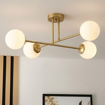 Brilagi - MALIVA Flush-Mount Chandelier 4xE14/15W/230V Gold/White