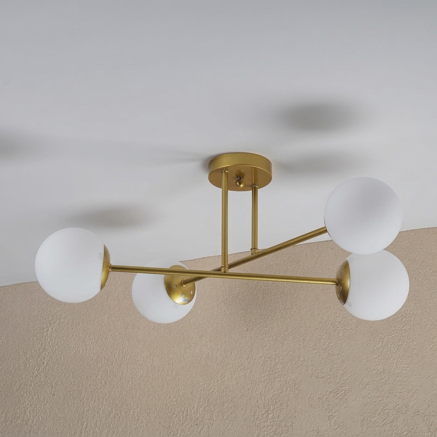 Brilagi - MALIVA Flush-Mount Chandelier 4xE14/15W/230V Gold/White