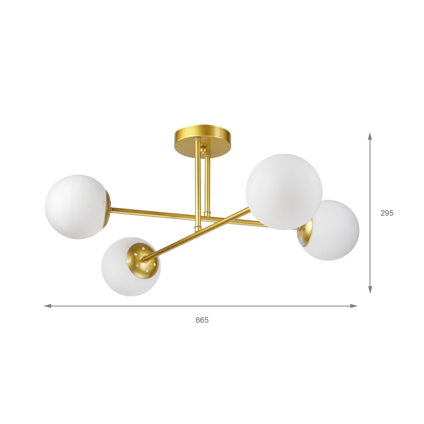Brilagi - MALIVA Flush-Mount Chandelier 4xE14/15W/230V Gold/White