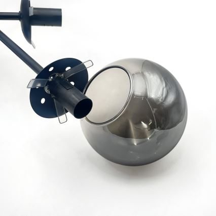 Brilagi - MALIVA Flush-Mount Chandelier 6xE14/15W/230V, Black/Smoked