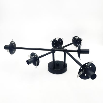 Brilagi - MALIVA Flush-Mount Chandelier 6xE14/15W/230V, Black/Smoked