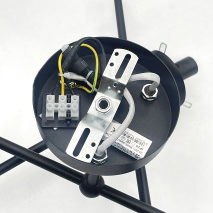 Brilagi - MALIVA Flush-Mount Chandelier 6xE14/15W/230V, Black/Smoked