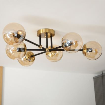 Brilagi - MALIVA Flush-Mount Chandelier 6xE14/15W/230V Gold