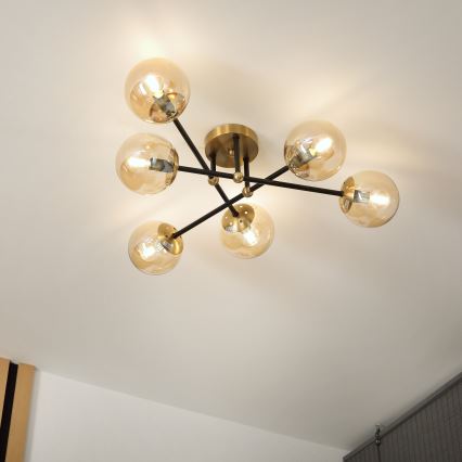 Brilagi - MALIVA Flush-Mount Chandelier 6xE14/15W/230V Gold