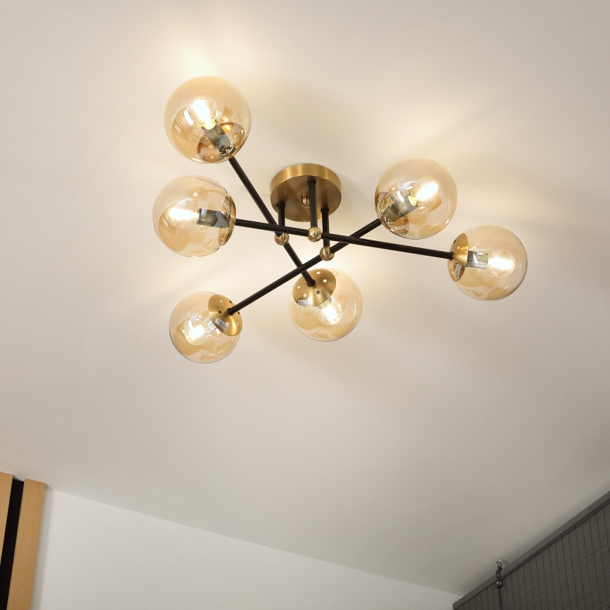 Brilagi - MALIVA Flush-Mount Chandelier 6xE14/15W/230V Gold