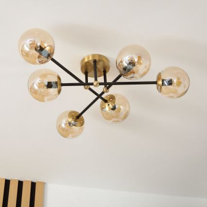 Brilagi - MALIVA Flush-Mount Chandelier 6xE14/15W/230V Gold
