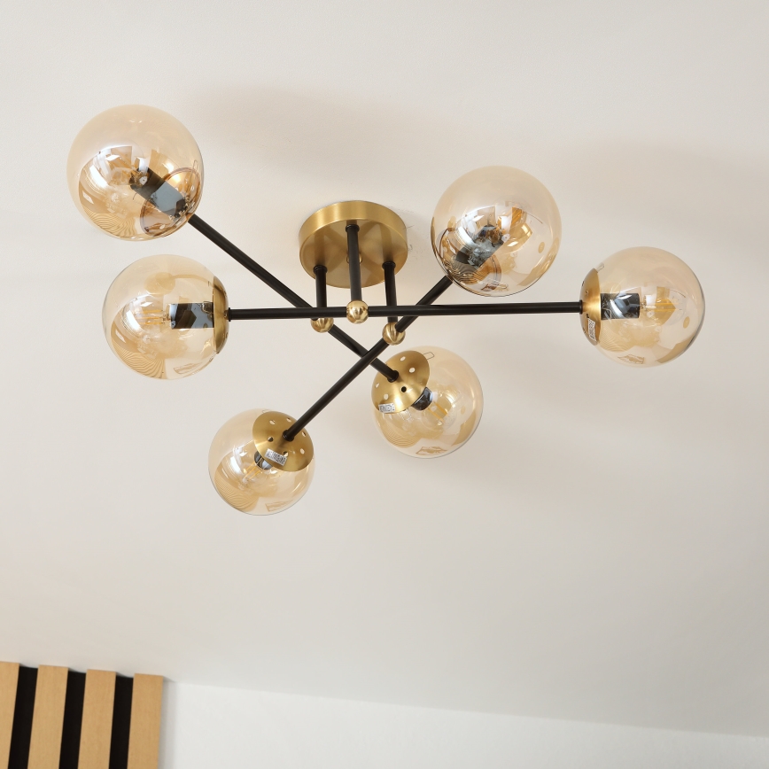 Brilagi - MALIVA Flush-Mount Chandelier 6xE14/15W/230V Gold