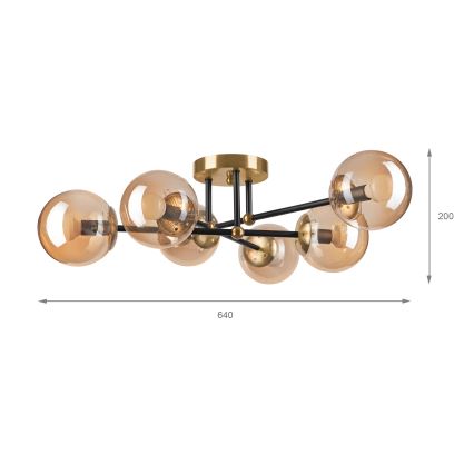 Brilagi - MALIVA Flush-Mount Chandelier 6xE14/15W/230V Gold